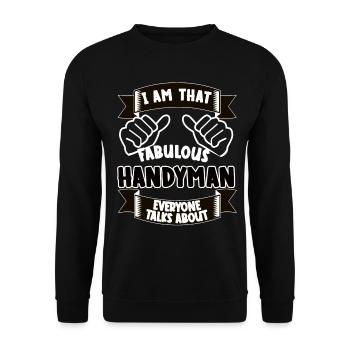 Handwerker Lustiger Spruch Geschenkidee - Unisex Pullover - Schwarz - Vorne - Alina (178cm) & Michal (187cm)