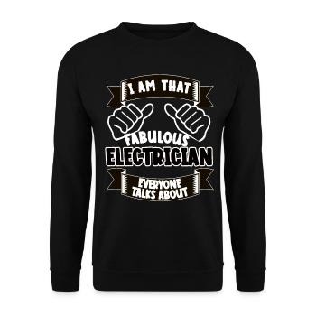 Elektriker Lustiger Spruch Geschenkidee - Unisex Pullover - Schwarz - Vorne - Alina (178cm) & Michal (187cm)