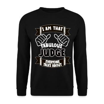 Richter Lustiger Spruch Geschenkidee - Unisex Pullover - Schwarz - Vorne - Alina (178cm) & Michal (187cm)
