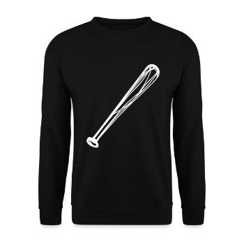 Baseballschläger Zeichnung - Unisex Pullover - Schwarz - Vorne - Alina (178cm) & Michal (187cm)