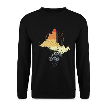 Mountain Biking Vintage - Unisex Sweatshirt - black - Front - Alina (178cm) & Michal (187cm)