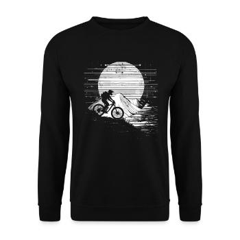 Croquis de vététiste - Sweat-shirt Unisexe - noir - Devant - Alina (178cm) & Michal (187cm)