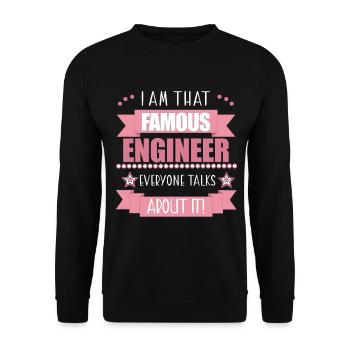 Engineer Profession Ladies Gift - Unisex Sweatshirt - black - Front - Alina (178cm) & Michal (187cm)