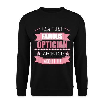 Optikerin Beruf Damen Geschenk - Unisex Pullover - Schwarz - Vorne - Alina (178cm) & Michal (187cm)