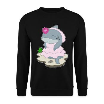 Shark Bridal Veil Wedding - Unisex Sweatshirt - black - Front - Alina (178cm) & Michal (187cm)
