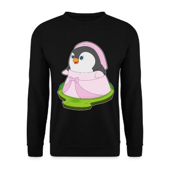 Penguin Bridal Wedding Dress Wedding - Unisex Sweatshirt - black - Front - Alina (178cm) & Michal (187cm)