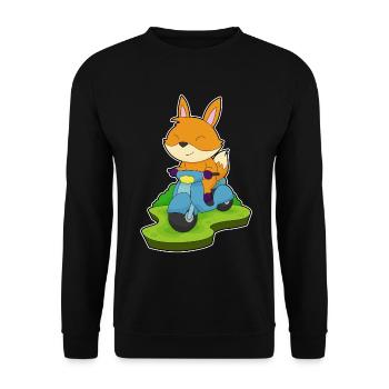 Fuchs Motorroller - Unisex Pullover - Schwarz - Vorne - Alina (178cm) & Michal (187cm)