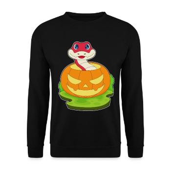 Citrouille d’Halloween serpent - Sweat-shirt Unisexe - noir - Devant - Alina (178cm) & Michal (187cm)