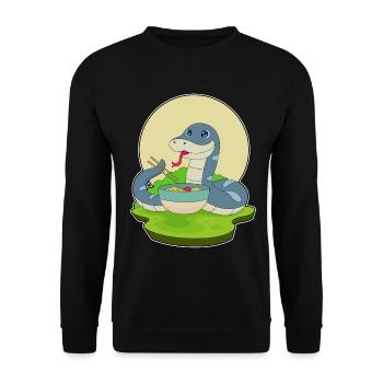Cuisinière serpent cuisine de ramen - Sweat-shirt Unisexe - noir - Devant - Alina (178cm) & Michal (187cm)