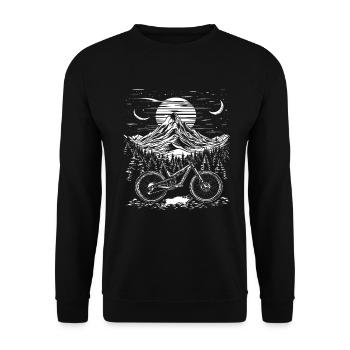 Mountain Biking Sketch - Unisex Sweatshirt - black - Front - Alina (178cm) & Michal (187cm)