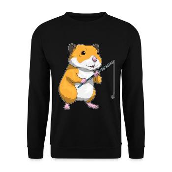 Canne à pêche Hamster Pêcheur Canne à pêche - Sweat-shirt Unisexe - noir - Devant - Alina (178cm) & Michal (187cm)
