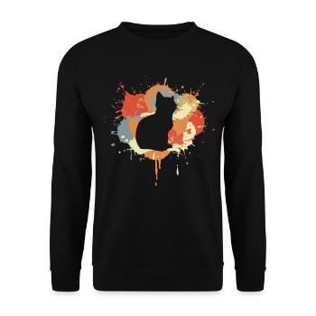 Dessin de chat - Sweat-shirt Unisexe - noir - Devant - Alina (178cm) & Michal (187cm)