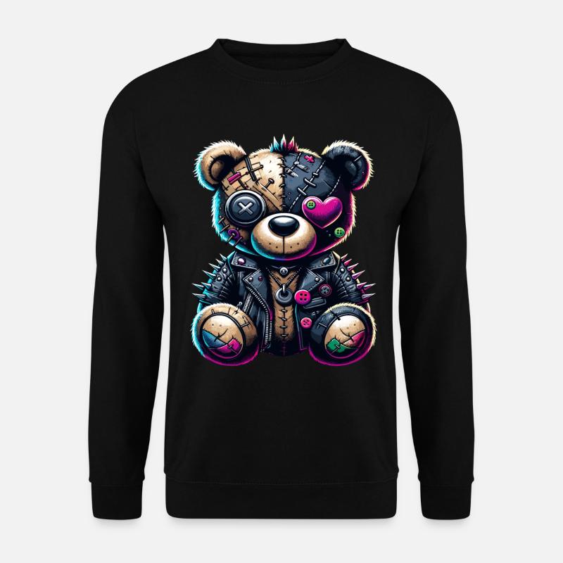 Ours en peluche Punk Emo - Sweat-shirt Unisexe - noir
