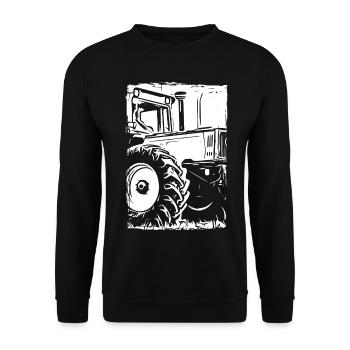 Traktor MB-trac Abdruck - Unisex Pullover - Schwarz - Vorne - Alina (178cm) & Michal (187cm)