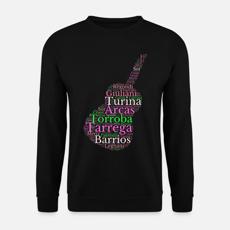 Komponisten für spanische klassische Gitarre - Unisex Pullover - Schwarz