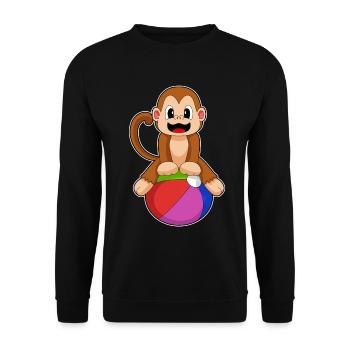 Affe Workout Gymnastik Fitness - Unisex Pullover - Schwarz - Vorne - Alina (178cm) & Michal (187cm)