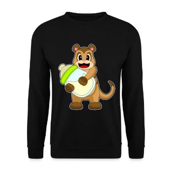 Meerkat Baby Milk Bottle - Unisex Sweatshirt - black - Front - Alina (178cm) & Michal (187cm)