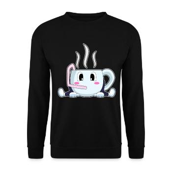 cup of coffee - Unisex Sweatshirt - black - Front - Alina (178cm) & Michal (187cm)