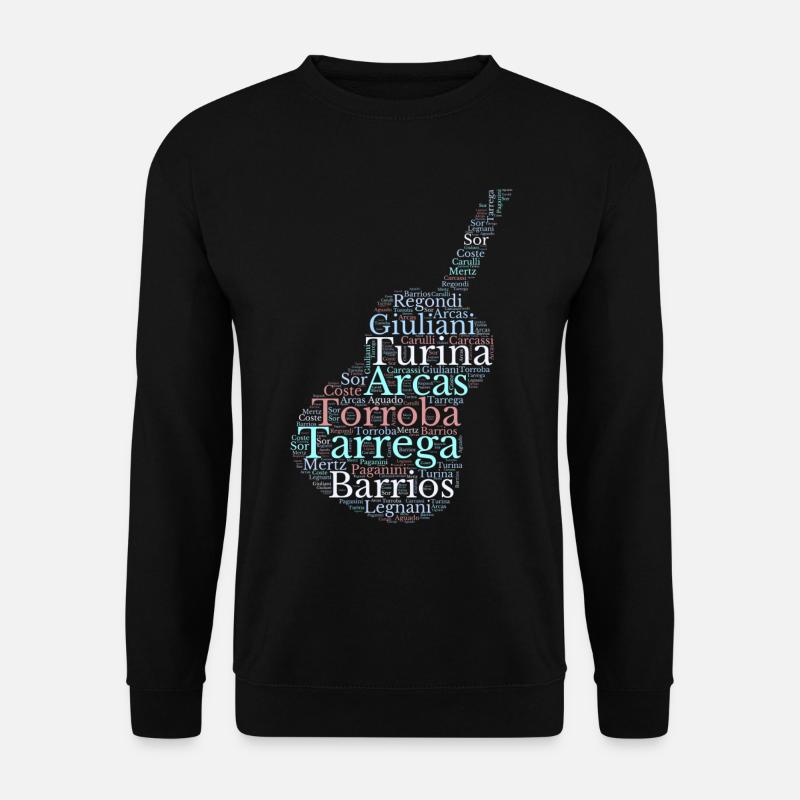 Komponisten für spanische klassische Gitarre - Unisex Pullover - Schwarz