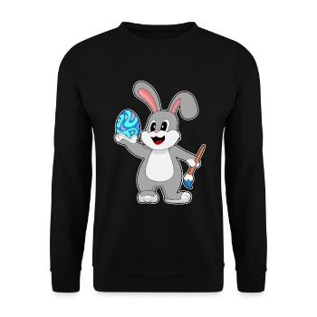 Coloriage de Pâques de Bunny - Sweat-shirt Unisexe - noir - Devant - Alina (178cm) & Michal (187cm)