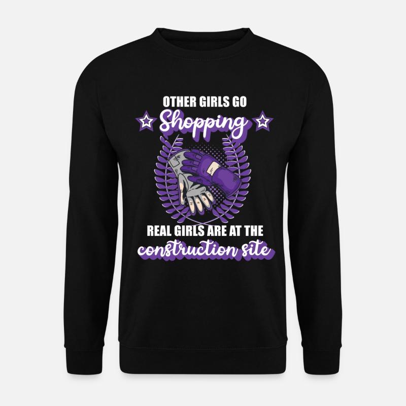 Bauarbeiterin Dachdeckerin Site Mädchen Geschenk - Unisex Pullover - Schwarz