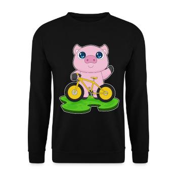 Vélo de cochon - Sweat-shirt Unisexe - noir - Devant - Alina (178cm) & Michal (187cm)