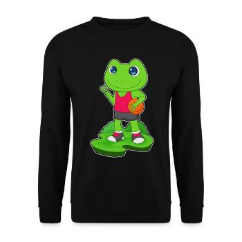 Frog Basketball Player Basketball - Unisex Sweatshirt - black - Front - Alina (178cm) & Michal (187cm)