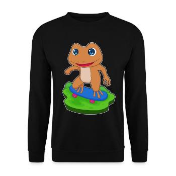 Frog Skater Skateboard Sport - Unisex Sweatshirt - black - Front - Alina (178cm) & Michal (187cm)