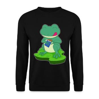 Frosch Schokoriegel - Unisex Pullover - Schwarz - Vorne - Alina (178cm) & Michal (187cm)