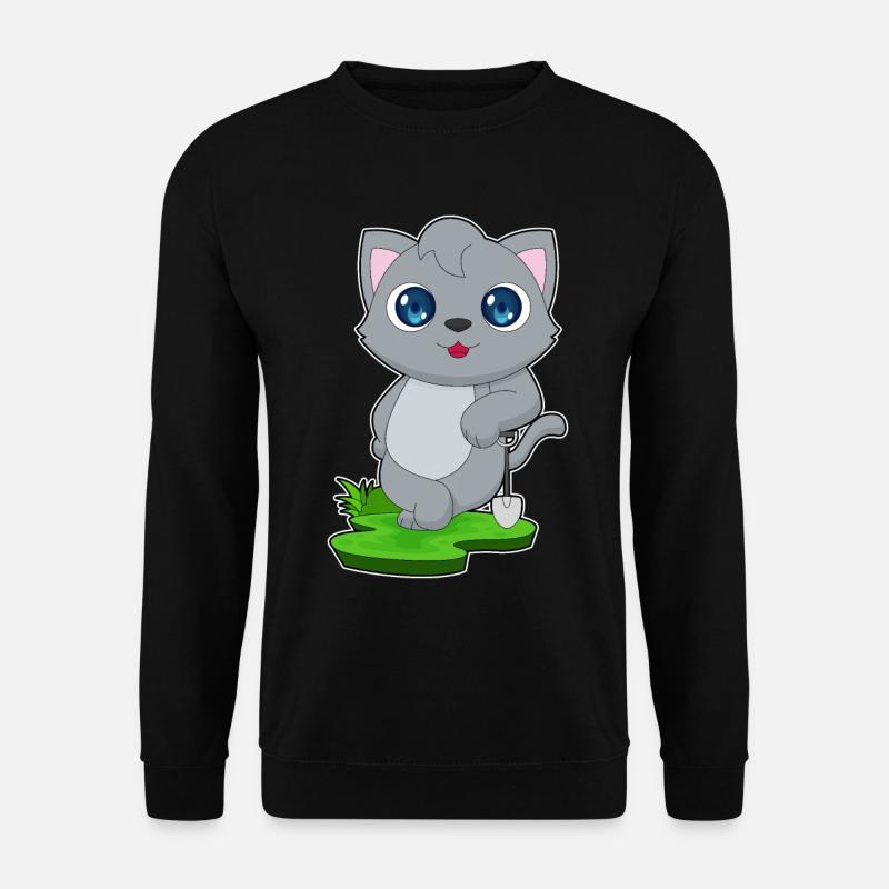 Katze Schaufel - Unisex Pullover - Schwarz