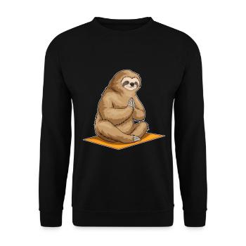 Méditation de fitness au yoga paresseux - Sweat-shirt Unisexe - noir - Devant - Alina (178cm) & Michal (187cm)