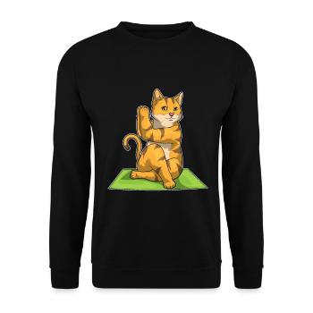 Gymnastique de fitness yoga pour chats - Sweat-shirt Unisexe - noir - Devant - Alina (178cm) & Michal (187cm)