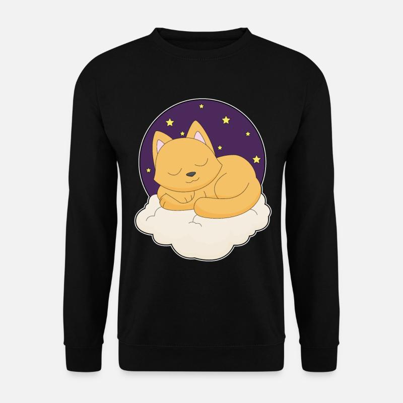 Cat Clouds Stars - Unisex Sweatshirt - black