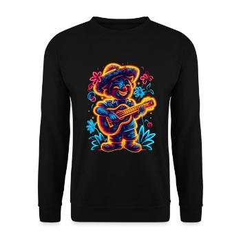 Ukulele Retrowave - Unisex Sweatshirt - black - Front - Alina (178cm) & Michal (187cm)