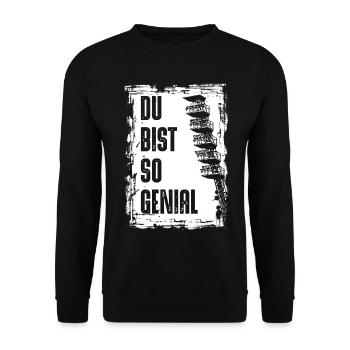 Rostock | Du bist so genial | Rostocker Fussball - Unisex Pullover - Schwarz - Vorne - Alina (178cm) & Michal (187cm)