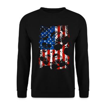 Skull USA Pride - Unisex Sweatshirt - black - Front - Alina (178cm) & Michal (187cm)