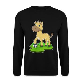 Giraffe Soccer Player Soccer - Unisex Sweatshirt - black - Front - Alina (178cm) & Michal (187cm)