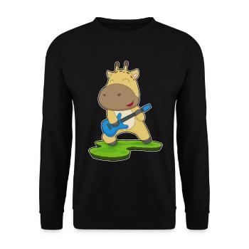 Giraffe, Musician, Guitar, Music - Unisex Sweatshirt - black - Front - Alina (178cm) & Michal (187cm)