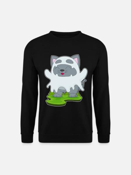 Cat Halloween Ghost - Unisex Sweatshirt - black