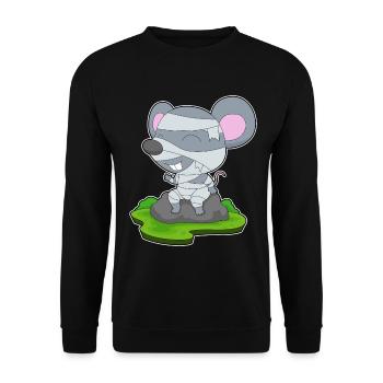 Mouse Halloween Mummy - Unisex Sweatshirt - black - Front - Alina (178cm) & Michal (187cm)