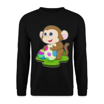 Monkey Easter Easter Eggs - Unisex Sweatshirt - black - Front - Alina (178cm) & Michal (187cm)