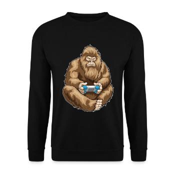 Bigfoot Halloween Gamer - Unisex Sweatshirt - black - Front - Alina (178cm) & Michal (187cm)