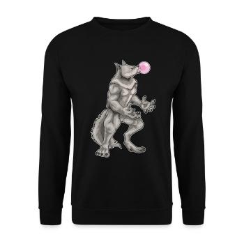 Werwolf Halloween Kaugummi - Unisex Pullover - Schwarz - Vorne - Alina (178cm) & Michal (187cm)