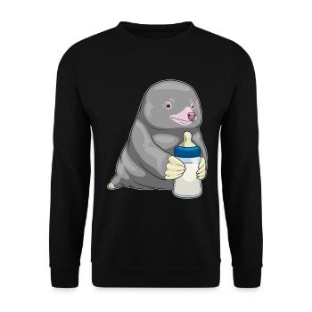 Mole Baby Bottle Milk - Unisex Sweatshirt - black - Front - Alina (178cm) & Michal (187cm)