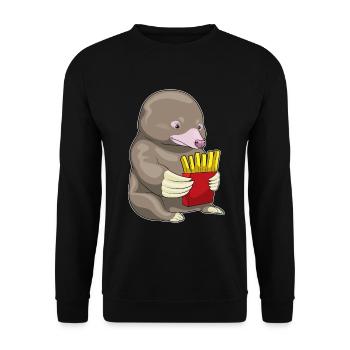 Mole french fries - Unisex Sweatshirt - black - Front - Alina (178cm) & Michal (187cm)