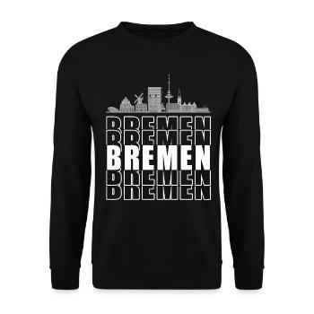Bremen Hansestadt Silhouette Skyline - Unisex Pullover - Schwarz - Vorne - Alina (178cm) & Michal (187cm)