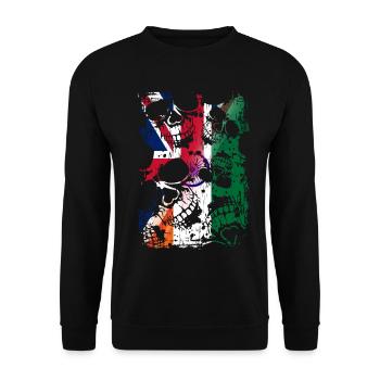 Royaume-Uni Inde Drapeau et crânes - Sweat-shirt Unisexe - noir - Devant - Alina (178cm) & Michal (187cm)