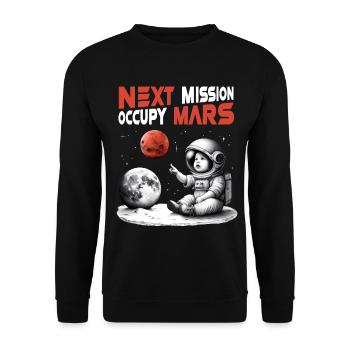 Raumfahrt Roter Planet, Next Mission – Occupy Mars - Unisex Pullover - Schwarz - Vorne - Alina (178cm) & Michal (187cm)