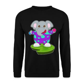 Elephant Clown - Unisex Sweatshirt - black - Front - Alina (178cm) & Michal (187cm)
