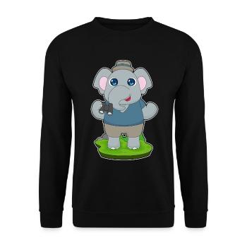 Elephant Binoculars - Unisex Sweatshirt - black - Front - Alina (178cm) & Michal (187cm)